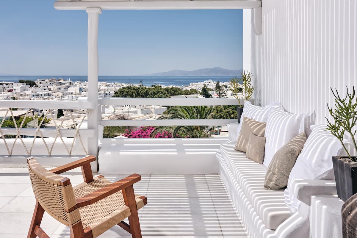Rom – panorama, sjøutsikt (Private Sundeck) | Balkong
