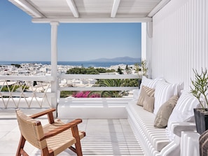 Panoramic Room, Sea View (Private Sundeck) | Balcony - Belvedere Hotel - The Leading Hotels of the World  (Mykonos)