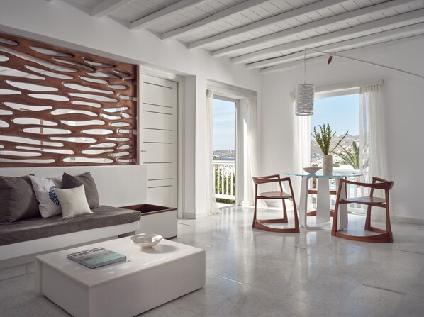 Suite, Sea View (Belvedere) | Living area - Belvedere Hotel - The Leading Hotels of the World  (Mykonos)