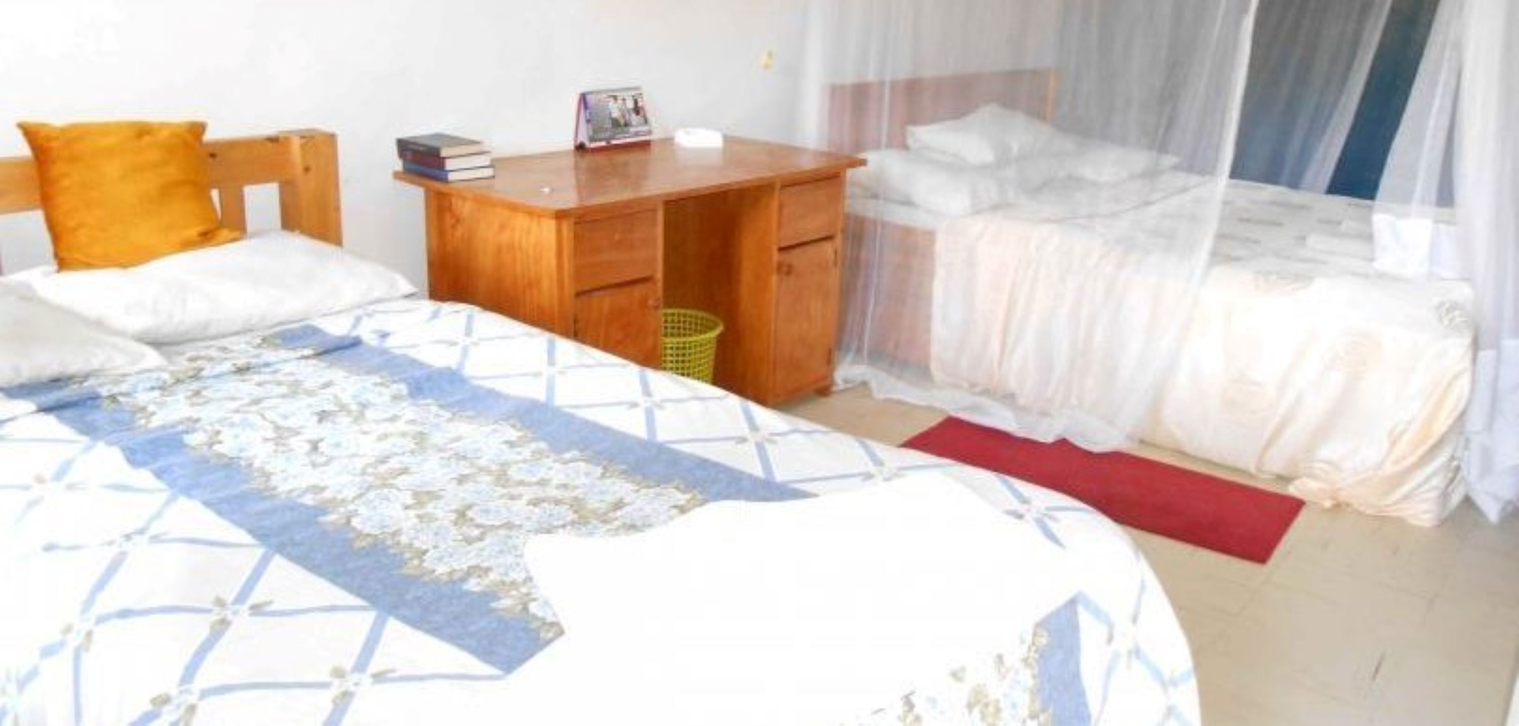 Memory foam beds, desk, blackout drapes, free WiFi