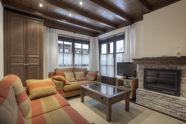 TV, fireplace, DVD player