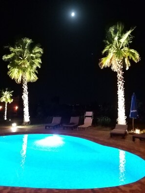 Outdoor pool, pool umbrellas, pool loungers - Villa Diaf Johanne (Ait Faska)