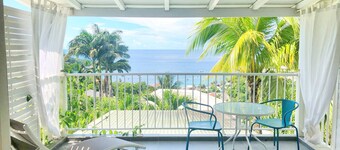 Grande Anse hytte med utsikt over Det karibiske hav. Residence O Coeur de Deshaies