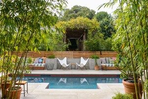 Outdoor pool, open 10:00 AM to 10:00 PM, sun loungers