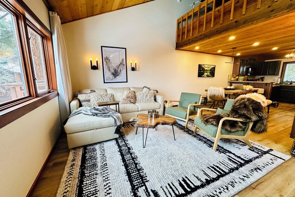 Mammoth' s most coveted views awaits you in this stylish new living room