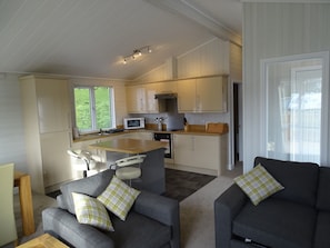 Smart TV, fireplace, DVD player