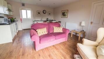 Smart TV, DVD player, books, video library