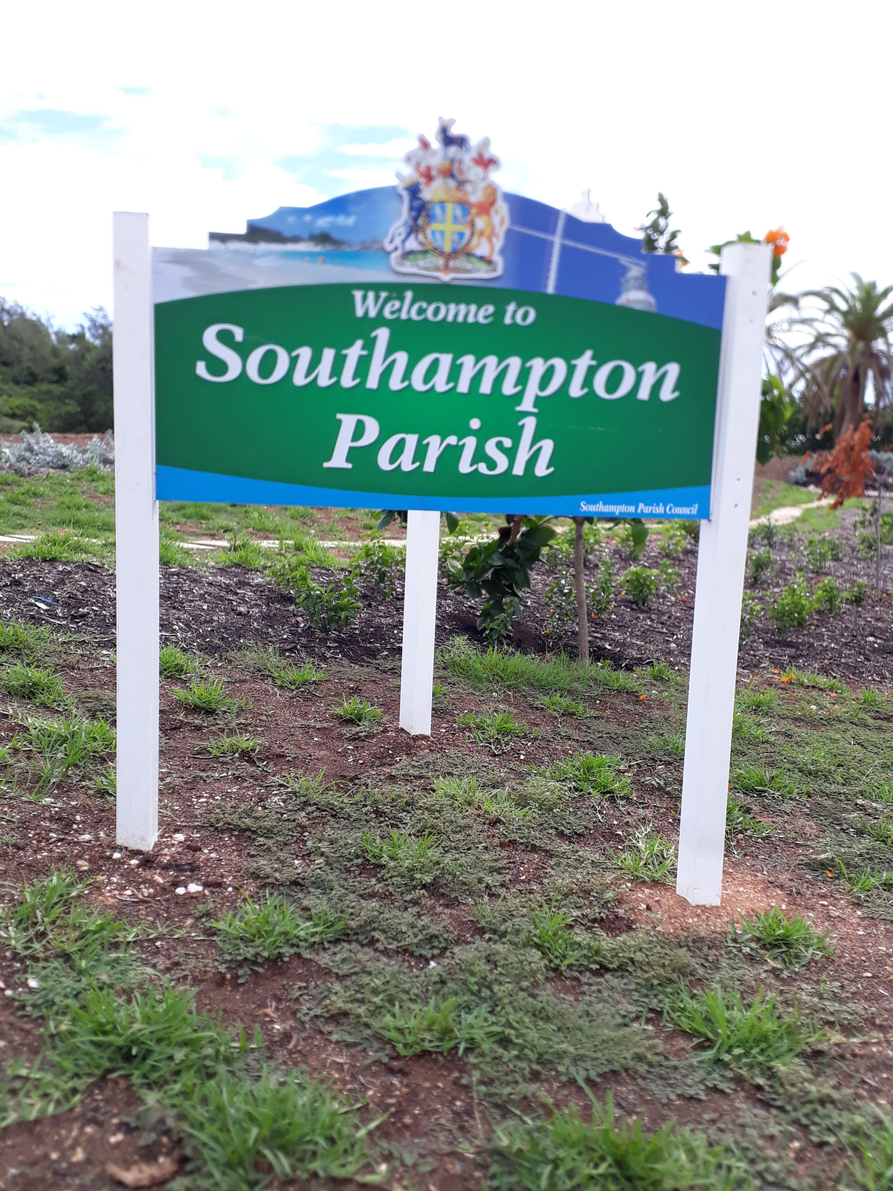 Segnaletica di benvenuto per Southampton Parish.