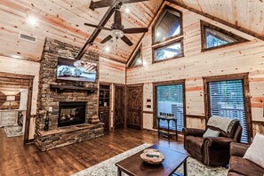 TV, fireplace, DVD player