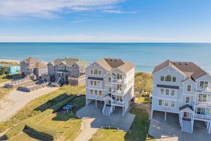 Exterior - Premier Oceanfront Dog Friendly w/ Pool, Hot Tub, Elevator, Theater, Much More (Hatteras)