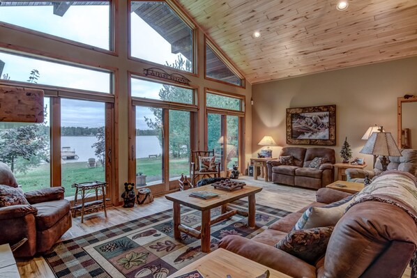 Smart TV, chimenea, reproductor de DVD y libros 