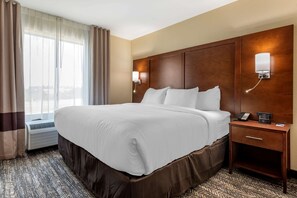 1 bedroom, desk, laptop workspace, iron/ironing board