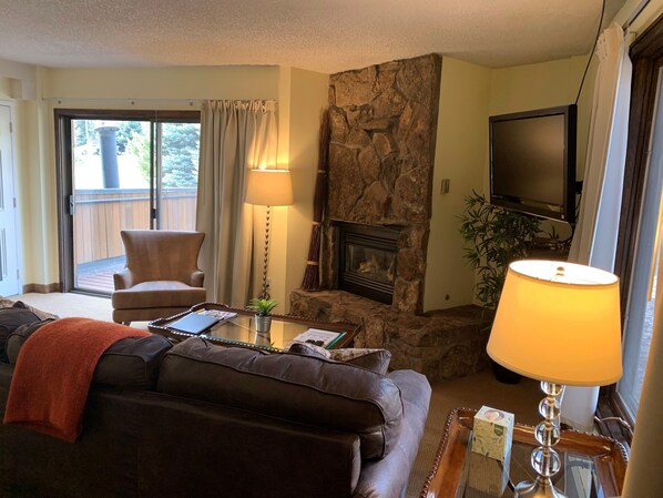 TV, fireplace, DVD player, table football