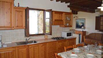 Kühlschrank, Mikrowelle, Herdplatte, Toaster