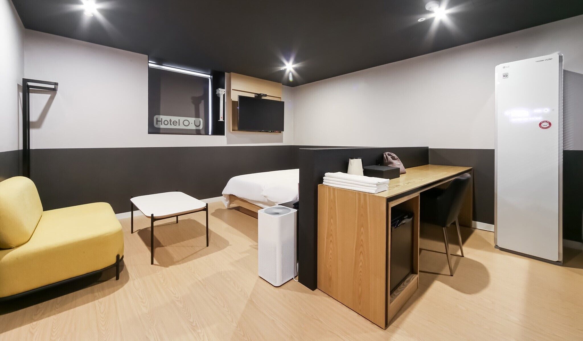 premium room | premium bedding, desk, laptop workspace, blackout curtains