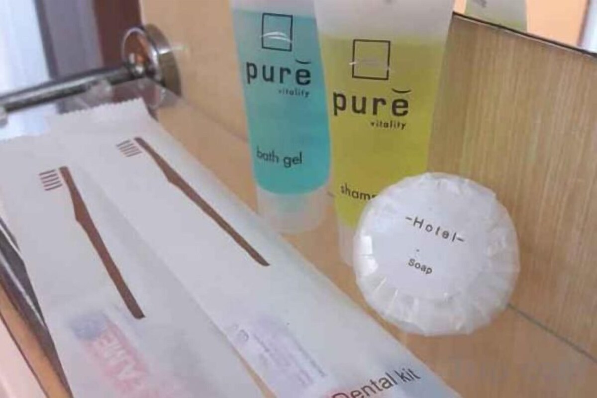 Shower, free toiletries, hair dryer, bidet