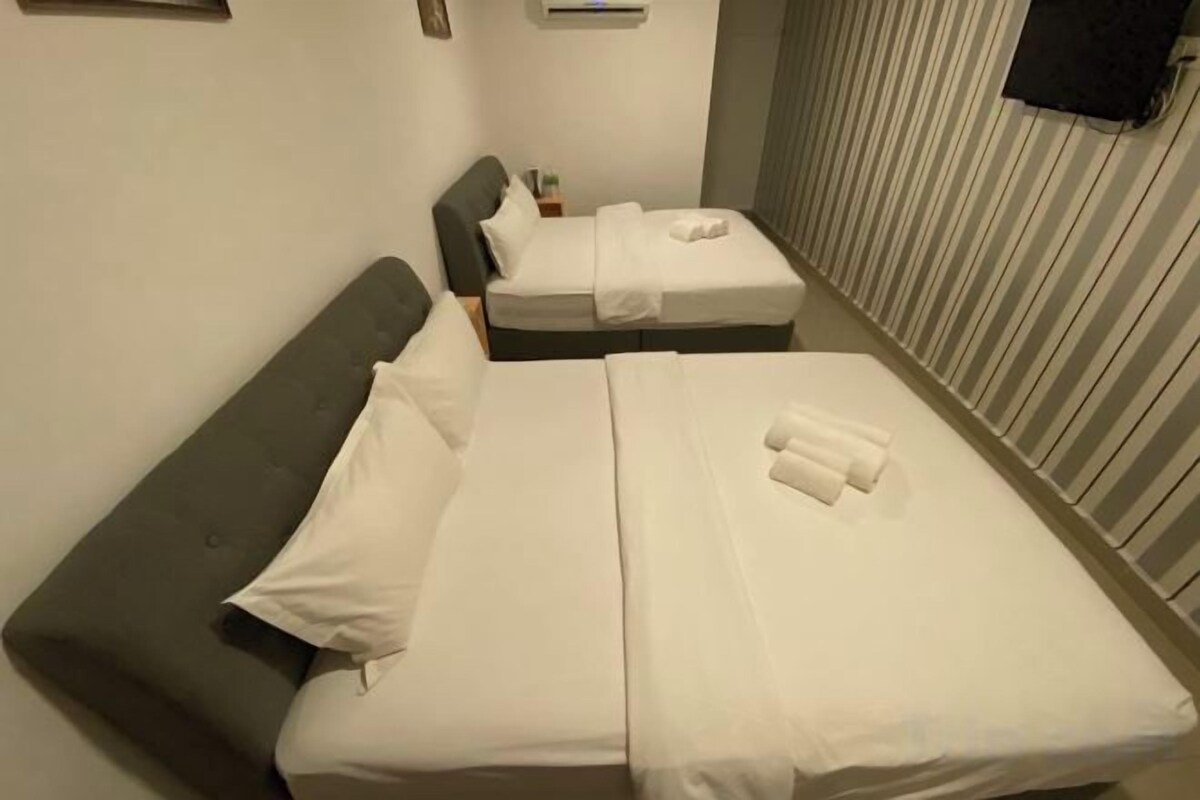 Desk, blackout drapes, iron/ironing board (on request), WiFi (free)