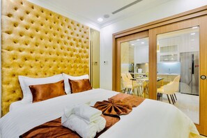 Leilighet, 1 soverom | Lydisolert, strykejern/-brett, wi-fi (inkludert) og sengetøy