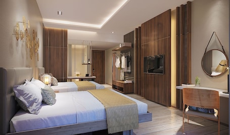 Premium bedding, minibar, in-room safe, individually decorated. Nouveau Resort