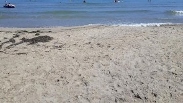 Ligstoelen aan het strand