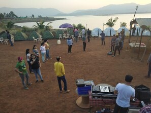 Outdoor banquet area