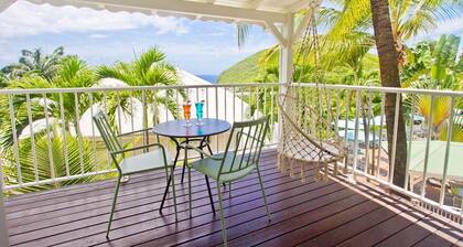 Appartements "O Coeur de Deshaies", Amandiers. Terrasse, piscine, clim, parking.