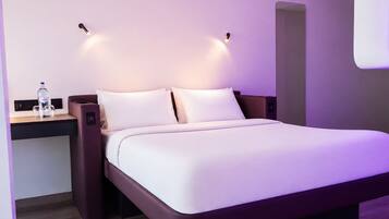 Egyptian cotton sheets, premium bedding, down comforters, in-room safe