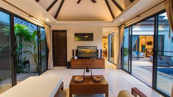 Vila, 3 kamar tidur, Bebas Asap Rokok, dapur | Ruang keluarga | TV plasma dan pemutar DVD