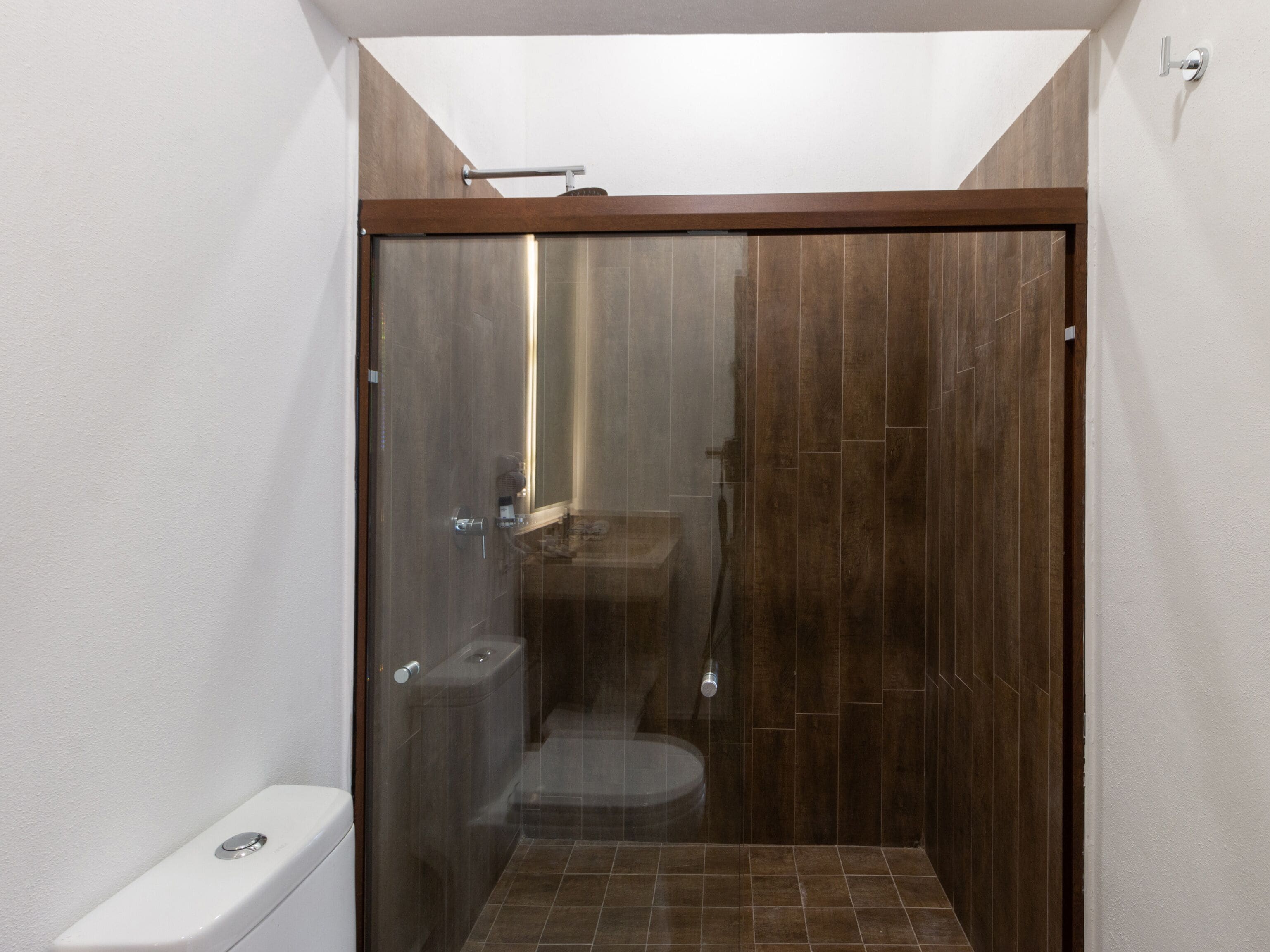 superior room, 2 double beds | bathroom | shower, rainfall showerhead, hair dryer, bathrobes