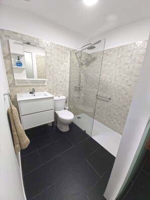 Shower, hair dryer, towels, toilet paper - Canteras Reef - First sea line (Las Palmas de Gran Canaria)