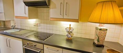 Appartement (1 Bedroom) | Cuisine privée | Réfrigérateur, micro-ondes, four, plaque de cuisson
