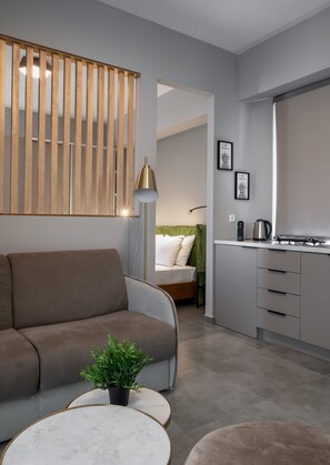 Departamento Confort | Área de sala de estar | Televisión de pantalla plana 