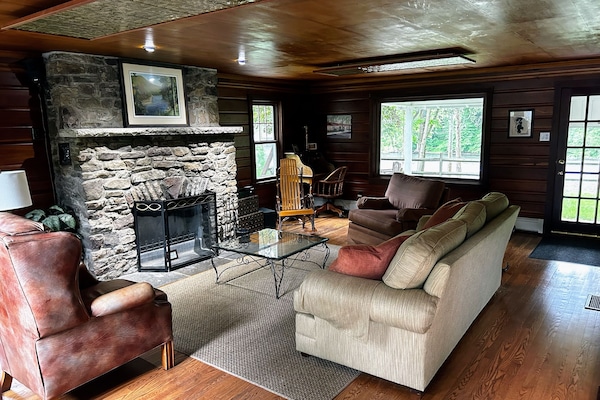 Living room with fireplace