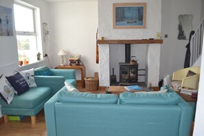 Smart-tv, pejs, dvd-afspiller, bøger