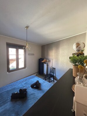 1 slaapkamer, een strijkplank/strijkijzer, reisbedje, gratis wifi