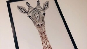 A framed giraffe artwork on a wall. - Townhouse @ Corporation Street Stoke (Stoke-on-Trent)