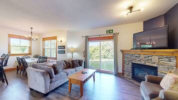 TV, fireplace, DVD player