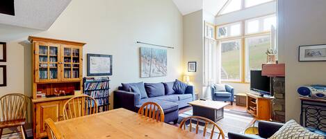 TV, fireplace, DVD player