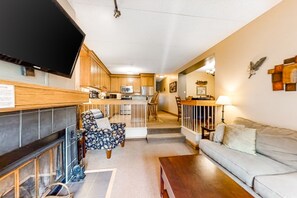 TV, fireplace, DVD player