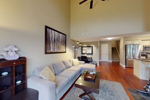 TV, fireplace, DVD player