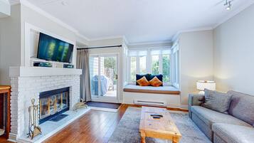 TV, fireplace, DVD player