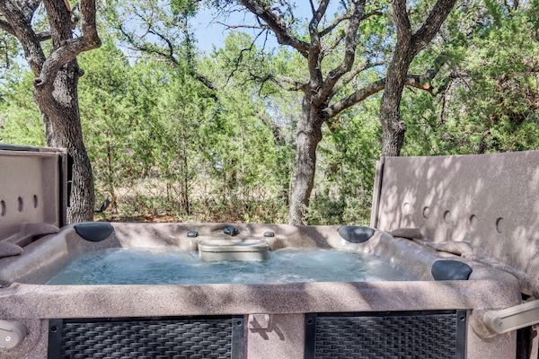 Soak up the Hill Country scenery from the hot tub