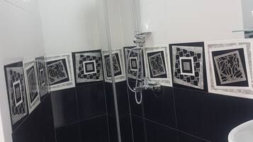 Premium Double Room | Bathroom | Shower, hydromassage showerhead, hair dryer, soap