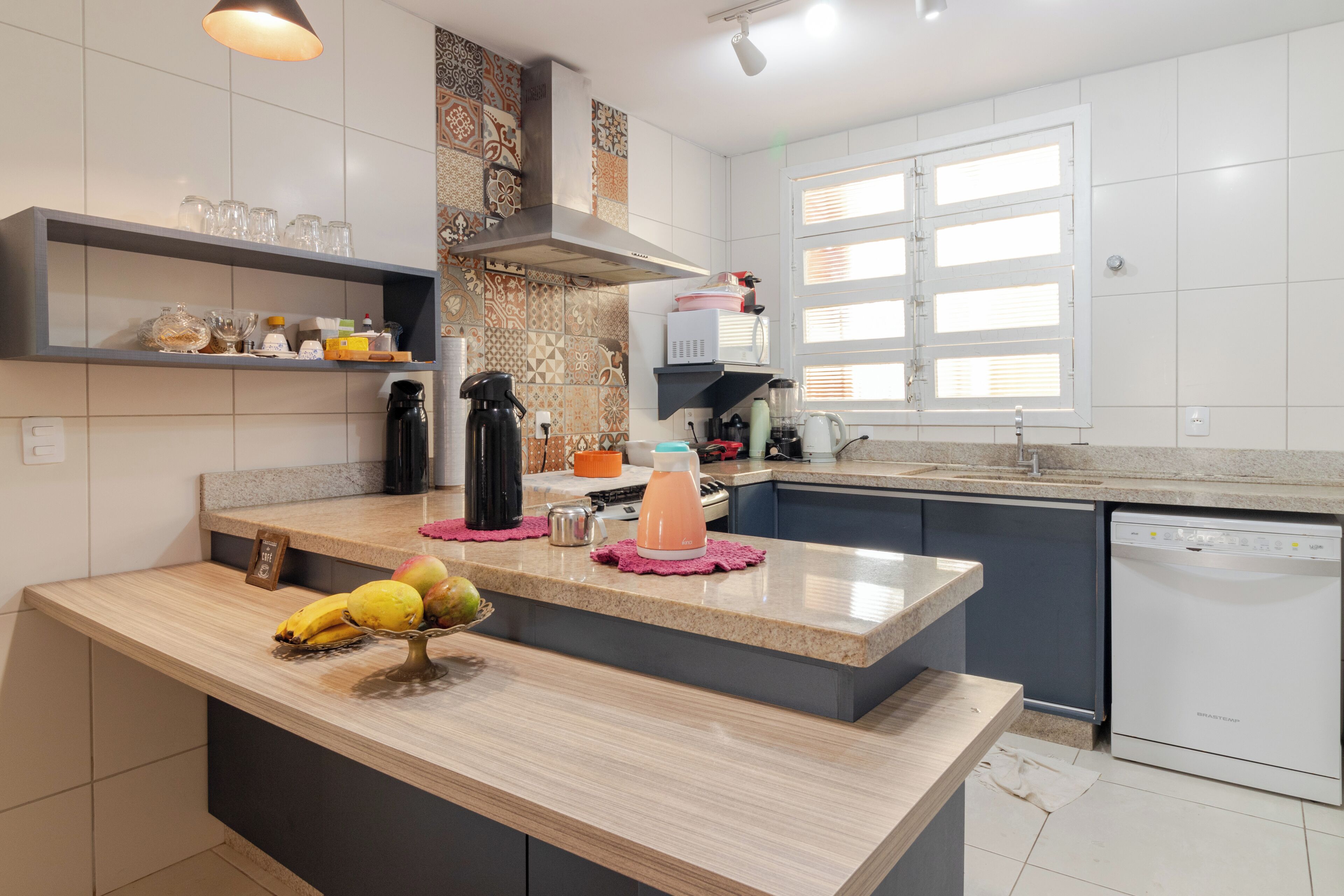 Mini-fridge, dishwasher, electric kettle