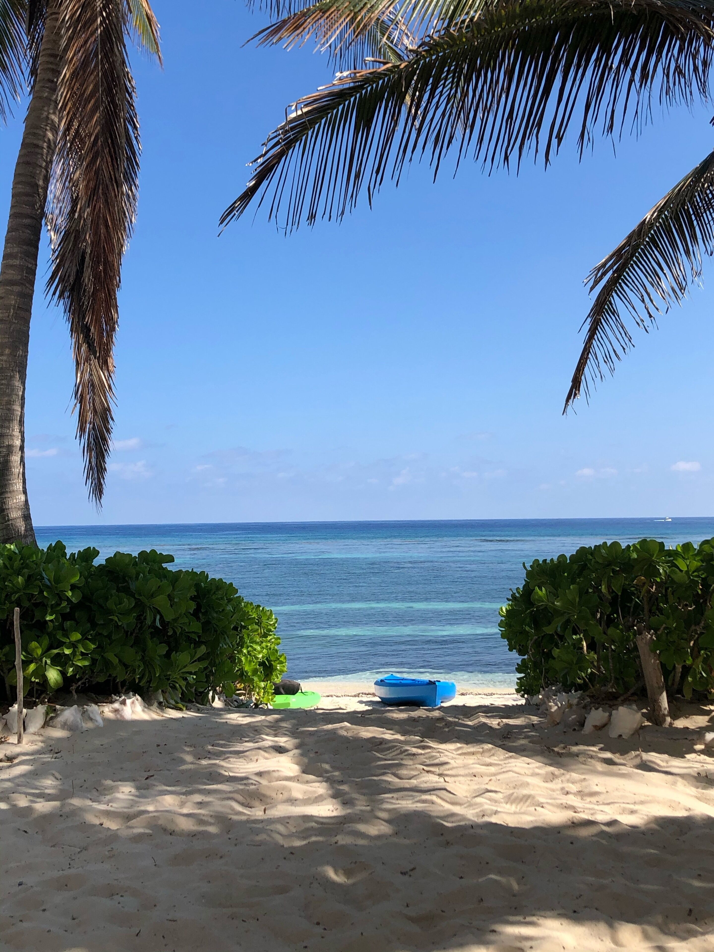 On the beach, sun loungers, beach towels