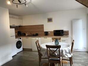 Fridge, microwave, dishwasher, electric kettle