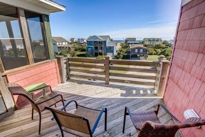 Terrace/patio - The After Glow | 940 ft from the beach | Private Pool, Hot Tub (Nags Head)