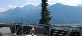 Perfect View with large balcony overlooking Lienz, swimming pool, sauna, parking