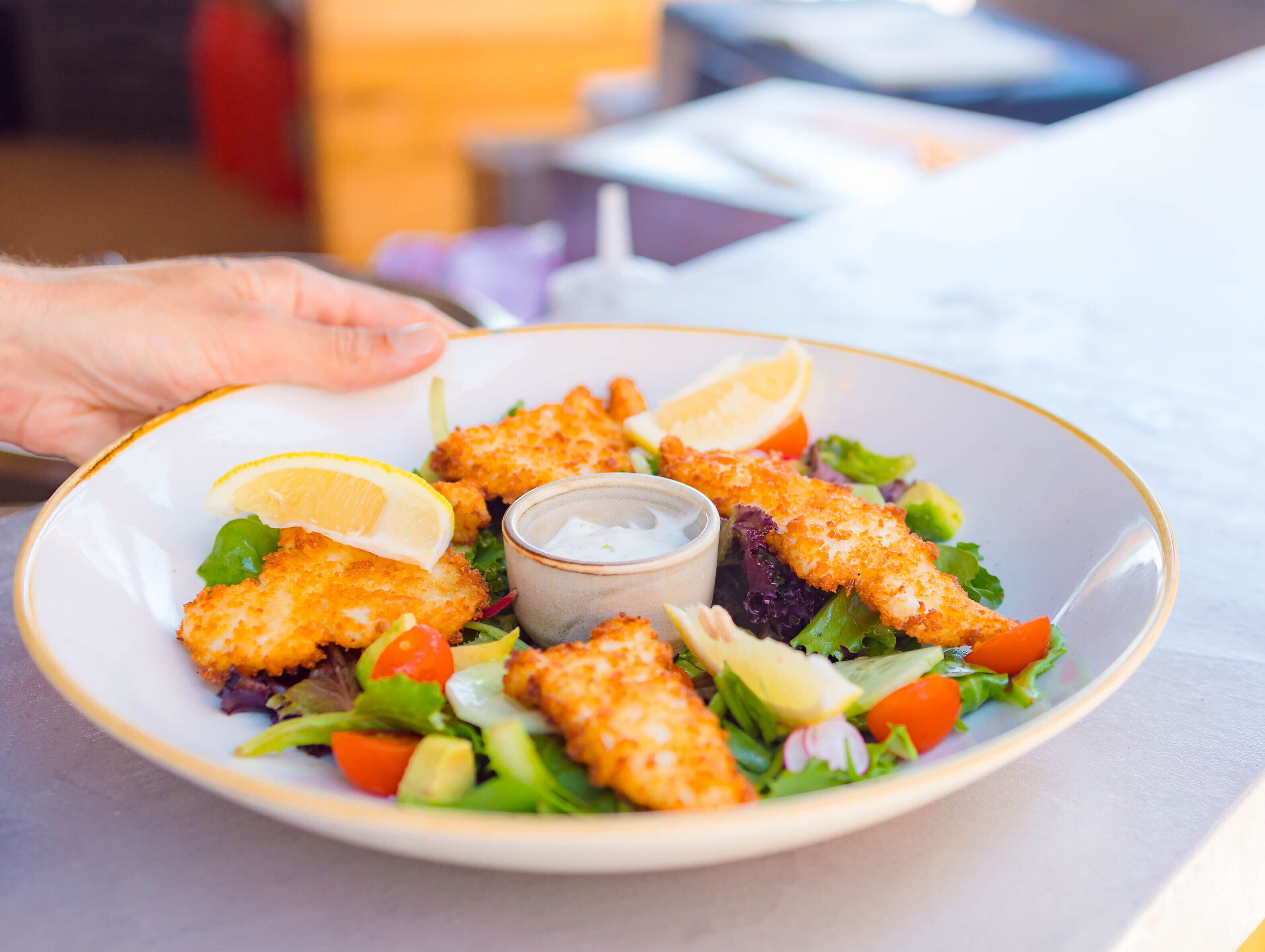 breakfast, lunch and dinner served