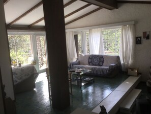 Fernseher, Kamin, Tischtennisplatte, Bücher